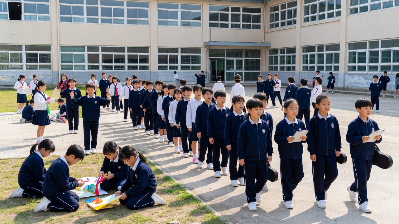학교 규모를 고려한 초등방과후 프로그램 선택 장면