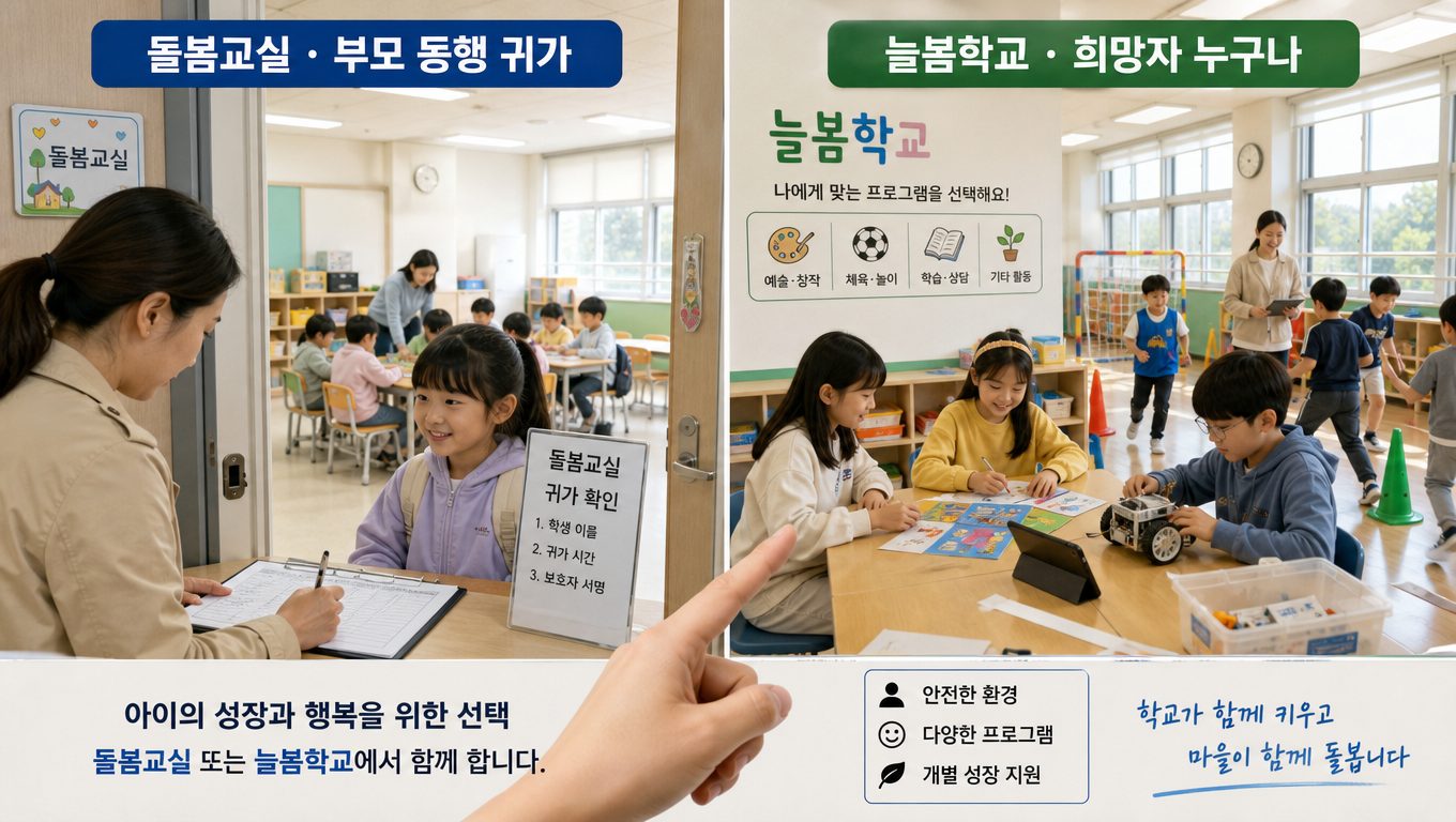 초등학교 돌봄교실은 늘봄학교와 어떻게 다른가?