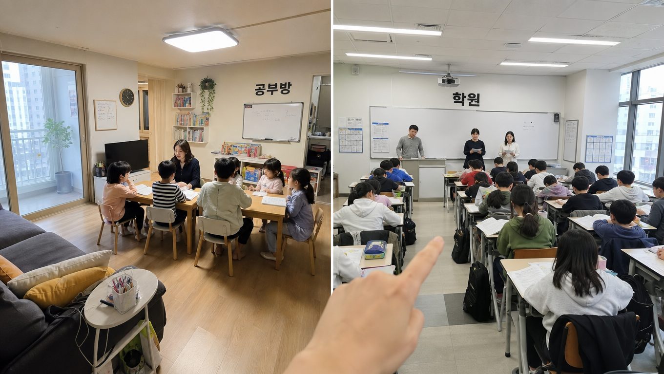 공부방 학원 차이로 보는 공부방 수업 방식