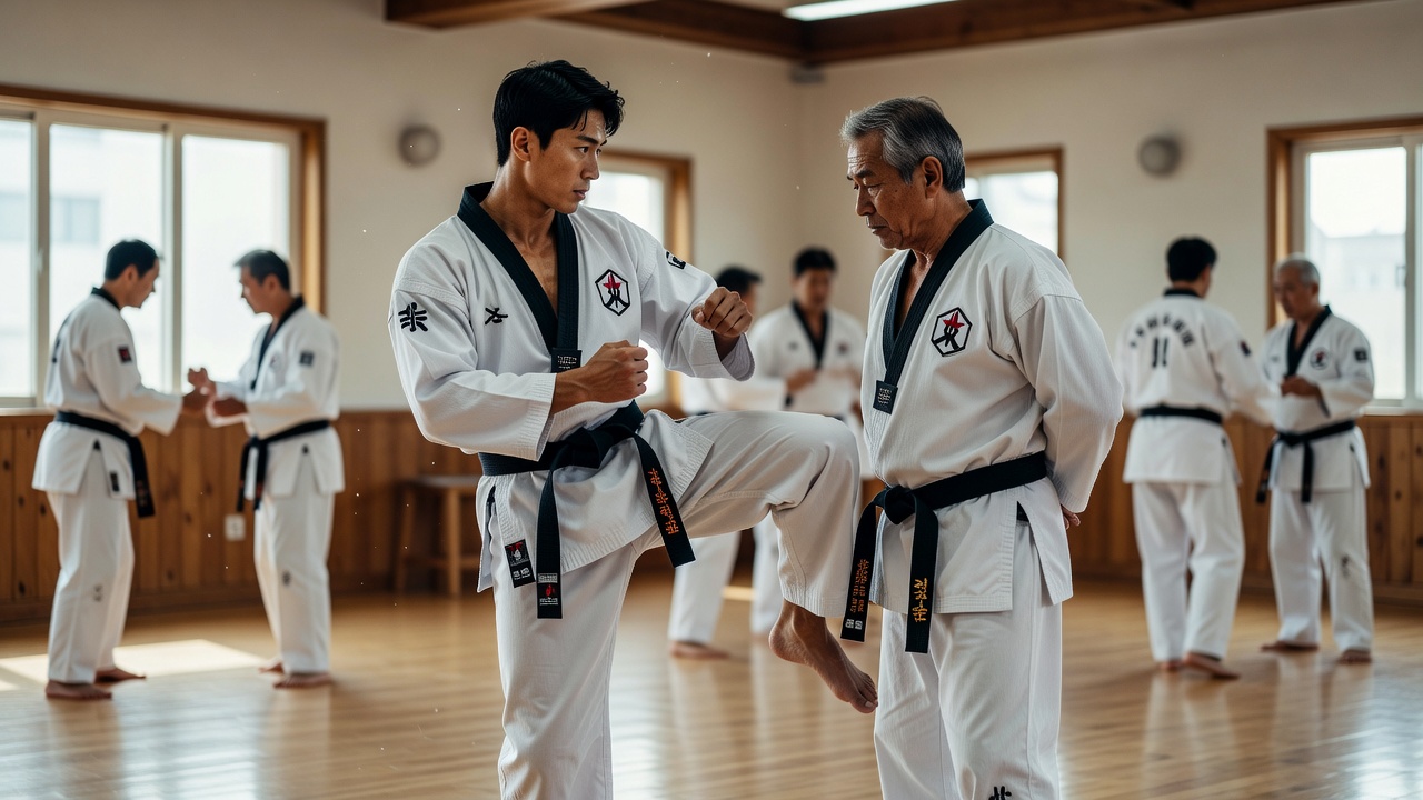 합기도 단증 2단 취득을 위한 수련 장면